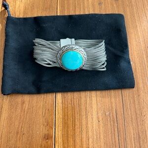 Silver Bracelet with Turquoise Stone